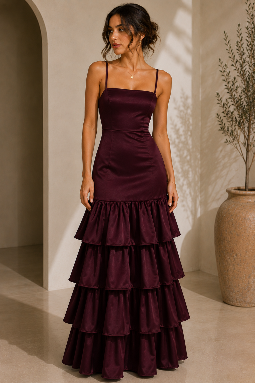 Vestido Largo Verona Burdeos